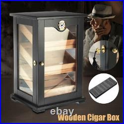Large Wood Wooden Cigar Humidor Case Box Storage With Hygrometer Humidifier