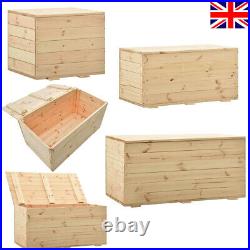 Large Wooden Chest Blanket Box Trunk Sheet Storage Treasure Toy Brown Unit Lid
