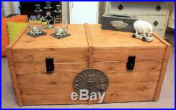 Large Wooden Chest Trunk Rustic vintage Storage Blanket Box Coffee table