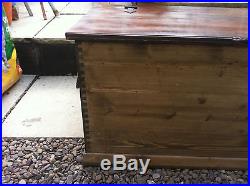 Large Wooden Ottoman Storage Chest Trunk Blanket Box Solid Pine DovetailedJoints