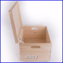 Large Wooden Storage Box With Lid And Handles/Pinewood Toy Chest Keepsake Trunk