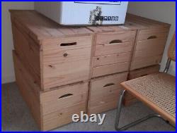 Large Wooden Storage Box with Lid and Handles X6