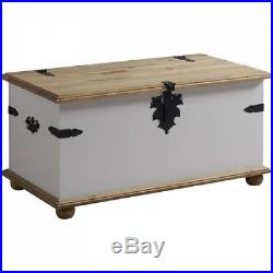 Large Wooden Storage Chest Vintage Chic Trunk Treasure Box Coffee Table Bedroom