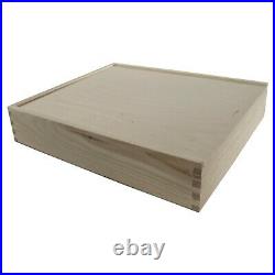 Large Wooden Storage Craft Box With Sliding Lid / Memory Keepsake Photo Holder