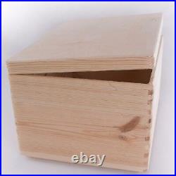 Large Wooden Storage Memory Box With Lid / Pinewood Toy Chest Keepsake Trunk