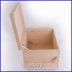 Large Wooden Storage Memory Box With Lid / Pinewood Toy Chest Keepsake Trunk