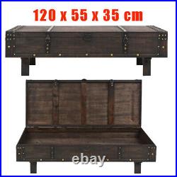 Large Wooden Storage Trunk Coffee Table Antique Chest Treasure Trunk Storage Box