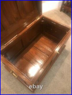Large Wooden Treasure Chest With Storage Box Vintage Trunk Antique