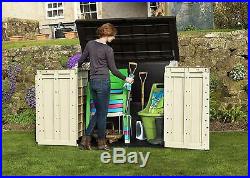 Large XL Outdoor Plastic Garden Storage Shed Tools Furniture Box Wheelie Bins UK