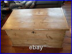 Large antique pine trunk/chest storage/blanket box/ottoman/coffee table