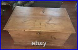 Large antique pine trunk/chest storage/blanket box/ottoman/coffee table
