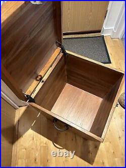 Large wooden box with hinged lid