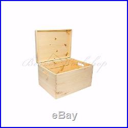 Large wooden box with lid, Storage boxes, Plain wooden boxes 40x30x24cm
