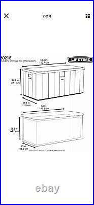Lifetime Heavy Duty Outdoor Storage Deck Box 568 LITRE XL GARDEN / PATIO NEW