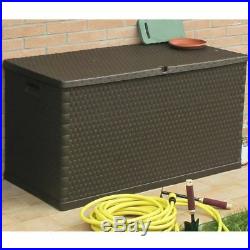 Lockable Garden Storage Box 420 L Outdoor Cushion Chest Utility Brown/Anthracite