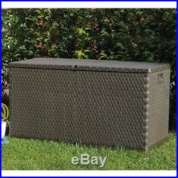 Lockable Garden Storage Box 420 L Outdoor Cushion Chest Utility Brown/Anthracite