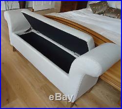 Lovely Long linen Storage stool ottoman Very large bedroom storage box NEW
