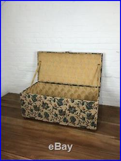 Lrg Vintage Ottoman Antique Textile Blanket Box Storage Table Decorative