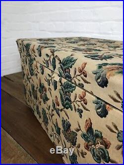 Lrg Vintage Ottoman Antique Textile Blanket Box Storage Table Decorative