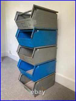 MARS industrial vintage metal storage crates stackable heavy duty boxes
