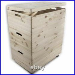 MEGA SET / 3 Tier Extra Large Wooden Boxes / Stackable Crate Chest on Wheels