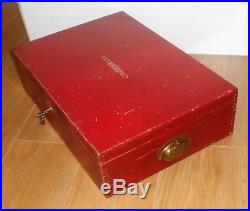 Meccano Original Dark Red / Burgundy Large Storage Box Two Inner Trays & Key