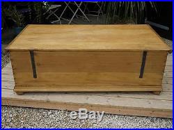 Mega Large! Old Antique Pine Blanket Box Chest/trunk/toy Storage/coffee Table