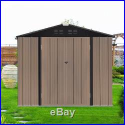 Metal Shed 8 x 6 FT Garden House Storage Large Yard Store Roof Building Tool Box