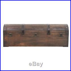Mid Century Antique Large Wooden Blanket Box Storage Trunk Solid Wood End-Of-Bed