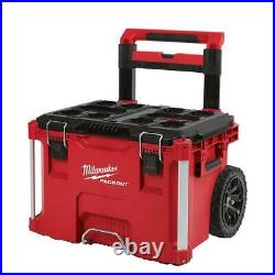 Milwaukee Packout 22 Inch Modular Tool Box Storage System Lockable Wheeled Red