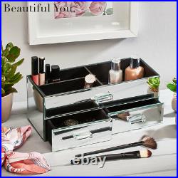 Mirrored Jewellery Box Trinket Storage Make-up Organiser Drawer Display NEW