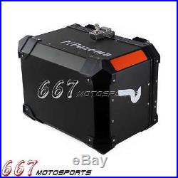 Motorcycle Trunk Motorbike Large Capacity Storage Rear Box Lock Top Case Black