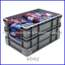 NEW 45 x 65 Litre Open Front Grey Plastic Euro Storage Container Boxes Box Bins