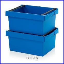 NEW BLUE Swingbar Stack Nest Plastic Storage Boxes Containers Crates 600 x 400mm