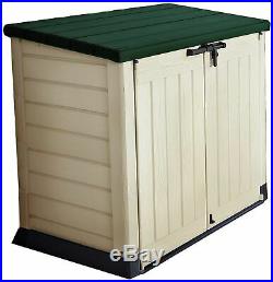 NEW Large XL Outdoor Plastic Garden Storage Shed Tools Furniture Box Wheelie Bin
