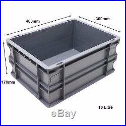 NEW Mixed Pallet Of 100 Heavy Duty Plastic Storage Containers Box Boxes 10 Sizes