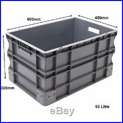 NEW Mixed Pallet Of 100 Heavy Duty Plastic Storage Containers Box Boxes 10 Sizes