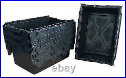 NEW Plastic Storage Boxes Containers Crates Totes with Lids 5 x 80 Litre