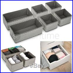 New 6 Section Canvas Storage Box Wardrobe Organiser Drawer Organiser Socks Ties