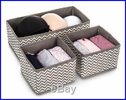 New 6 Section Canvas Storage Box Wardrobe Organiser Drawer Organiser Socks Ties
