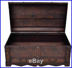Old Coffee Table Large Storage Box Retro Rustic Blanket Wooden Trunk Room Chest