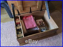 Old Large PINE CHEST, Blanket TRUNK, Coffee Table, WOODEN Storage BOX, Vintage
