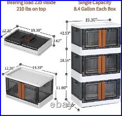 Organiser Storage Boxes Lids Collapsible Box Stackable 3 Pack Door for Clothes