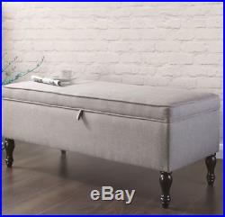 Ottoman Storage Bench Large Upholstered Seat Bedroom Hall Footstool Box Pouffe