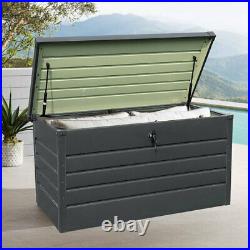 Outdoor Garden Galvanized Steel Storage Utility Chest Cushion Shed Box Furniture