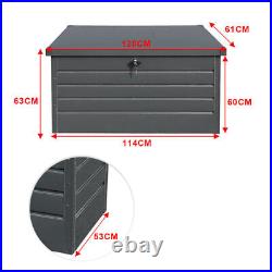 Outdoor Garden Metal Storage Box 200L/350L/600L Lockable Utility Chest Lid Shed