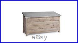 Outdoor Garden Patio Wooden Storage Box Container Chest, Large Wood Deck Unit