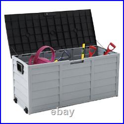 Outdoor Garden Storage Box 290L 430L Chest Cushion Plastic Shed Case Sit-On Lid