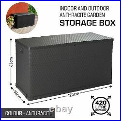 Outdoor Garden Storage Box Plastic Cushion Shed Box 90/270/420/550/842/1270L