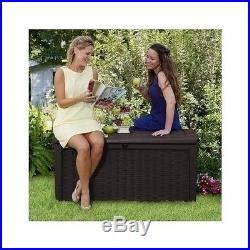 Outdoor Garden Storage Box Rattan Patio Seat Furniture Yard Lockable Large Dry